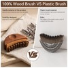 100% Wood Handle Lymphatic Contour Face Brush Stainless Steel Facial