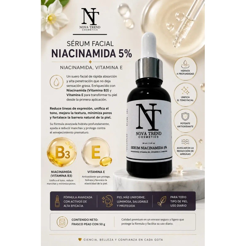 Serum Niacinamida 5% 30ml, Nova Trend Cosmetics