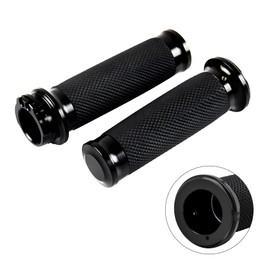 PBYMT 1" Motorcycle Hand Grips Black Handlebar Grips Compatible for Harley Touring Honda Yamaha Suzuki Kawasaki