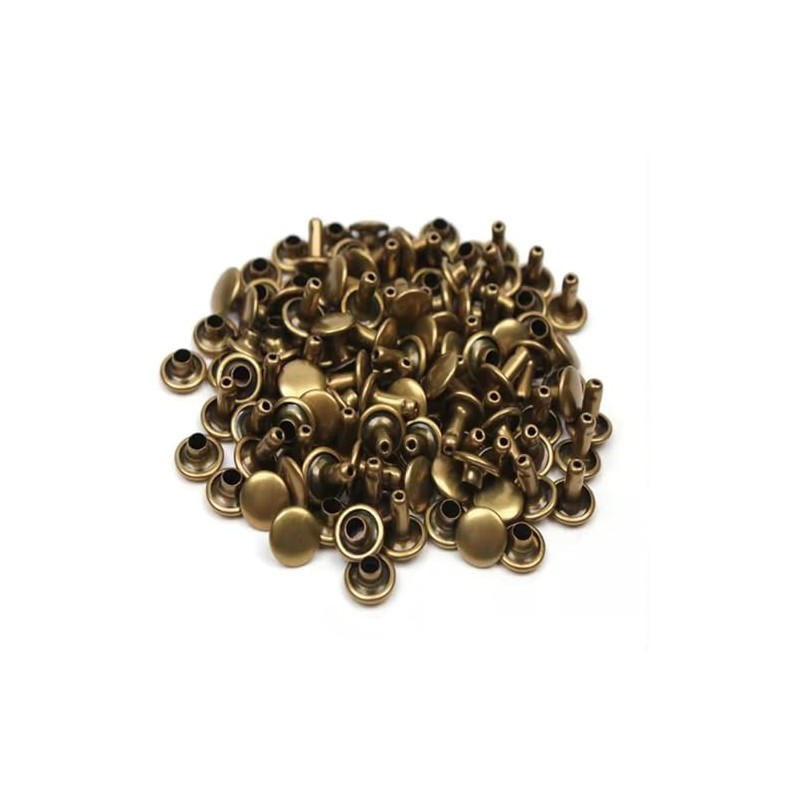 100 Pcs Leather Rivets, 10mm x 10mm Double Cap Rivets