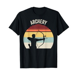 Archery Retro Sunset Bow Silhouette T-Shirt