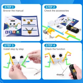 Felly STEM Kits for Kids 6-12 Years Old, 5 in 1 Electronic Science Experiments Toys, Robot Kit Engineering Building Activities Kit Educational Learning Toys for Kids Boys Girls