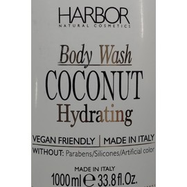 Harbor Natural Cosmetics, BODY WASH, Coconut Oil, 33.8 fl oz (1,000ml) Hydrating, Vegan Friendly, Pack of One