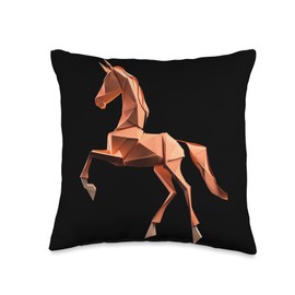 Origami Master Folding Paper Craft Origami Horse Japanese Art Paper Folding Artist Throw Pillow, 16x16, Multicolor