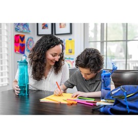 Pogo BPA-Free Tritan Plastic Water Bottle with Soft Straw, 40 Oz, Teal