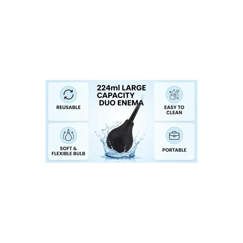 Enema Ducha XL 220 ml de Silicona Suave y Flexible