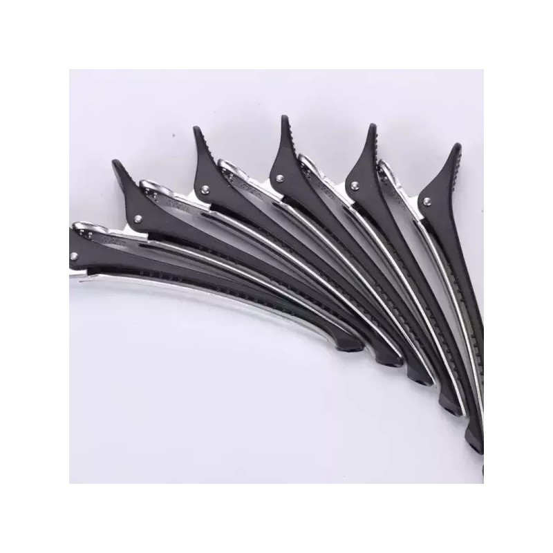 6pcs 악어 헤어 클립 미용 클램프 고무 섹션 머리핀 스타일링