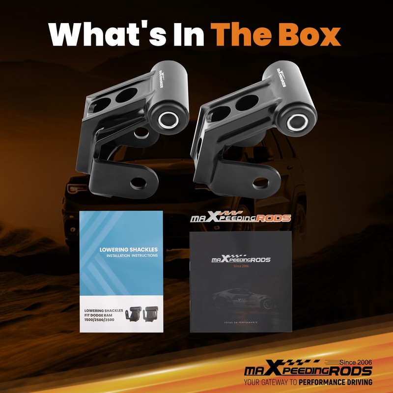 maXpeedingrods 2" Rear Lowering Shackles for Dodge Ram 1500 2500