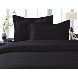 Elegant Comfort 1500 Premier Hotel Quality Super Soft Wrinkle Free 3-Piece Duvet Cover Set, King/California King - Black