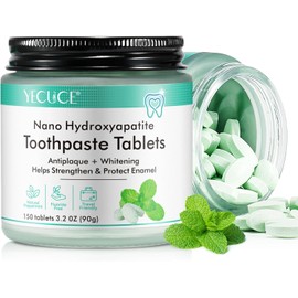 YECUCE - Natural Peppermint Toothpaste Tabs - Hydroxyapatite Chewable Tablets for Teeth, 150 Tablets