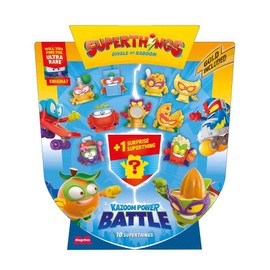 Superthings KAZOOM Power Battle - Pack of 10 Superthings (Includes 1 Surprise Figure and 1 Golden Captain), 1 Pack of 2