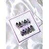 Black Angel Teddy Bear Handmade Nail Tips - Short Ballerina