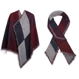 Miss Lulu Scarf for Women Winter Long Soft Warm Check Scarves Wraps Wool Spinning Tassel Large Shawl Long Stole