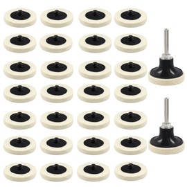 Bonsicoky 2 Inch Compressed Wool Polishing Buffing Pads, 30 Pcs Wool Buffing Pad with 2 Pcs 2" Disc Pad Holder for Polishing and Buffing