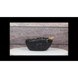 Rustic Western Forest Black Bear Long Claws Paw Decorative Trinket Jewelry Box