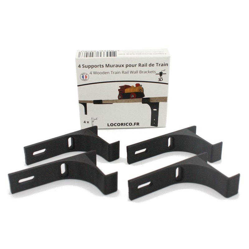 Locorico - 4 Wooden Train Wall Brackets