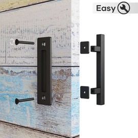 EaseLife 2 Pack 12" Sliding Barn Door Handles and Pulls Hardware,Rustic Double Sided,Heavy Duty