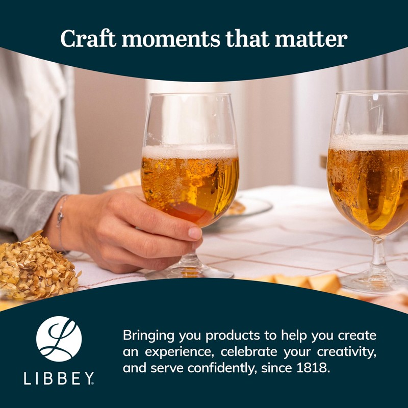 Libbey 7513 Vina Goblet Glasses, 16-ounce, Set of 12