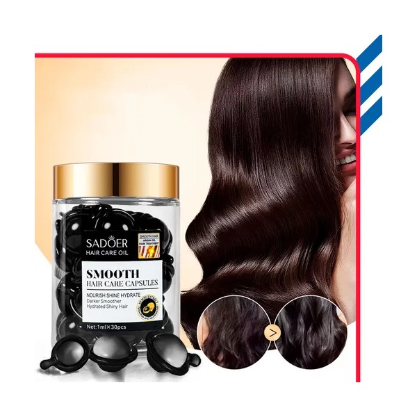 30 Capsulas Tratamiento Para Cabello Vitaminas Sadoer Nutrición Aceite De