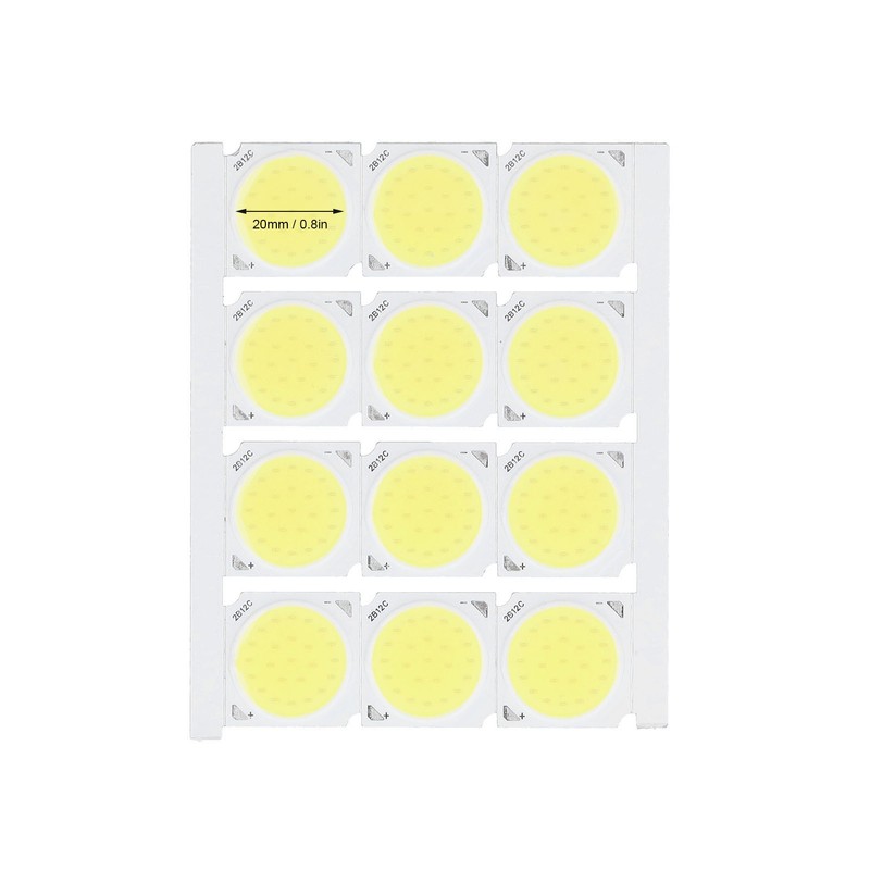 12Pcs COB Light Source High Power Round LED Chip 12W