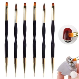 PAVIKE Nail Brush, Gel Nail Brush, Nail Brush, Set of 6, Extra Fine Line Draw Pen Liner, Nail Supplies, Nail Art, Nail Tool, Self Nail, Double Sided Design