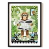 Parmaro Monkey Reading Newspaper Bathroom Print, Monkey on Toilet Print,