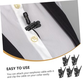 SUPVOX Headphone Clip Earphone Wire Clip Headset Hook Black 5pcs Set Durable Earphone Holders for Bag or Clothes