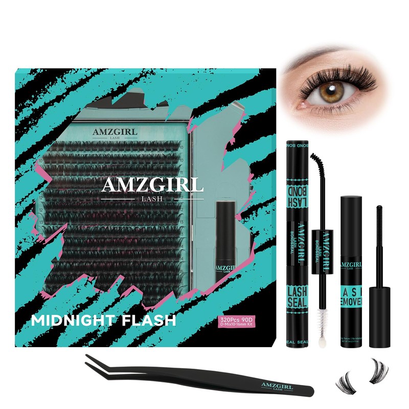 Lash Clusters Kit 320Pcs, 90D DIY Individual Eyelashes Extension With
