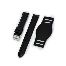 CASSIS U1023050019020M Calf Watch Strap, Back Waterproof, Type NATO Protector 2, 0.8 inch (20 mm), Black, Replacement Tool Included