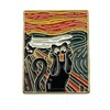 EDEN Munch Parody Black Cat Screaming Pin Badge [E1037]