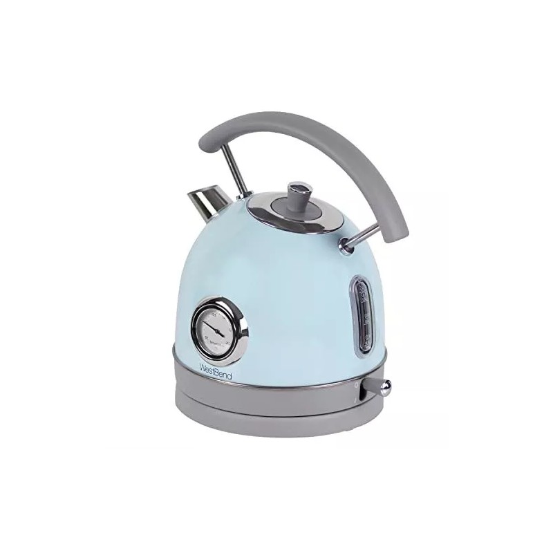 West Bend Retro-Style Stainless Steel Electric Kettle, Blue