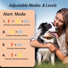 Smoothway Dog Bark Collar, Rechargeable Bark Collar for Large Dog, IP67 Waterproof Anti Barking Collar Dogs with Adjustable Sensitivity(Orange)