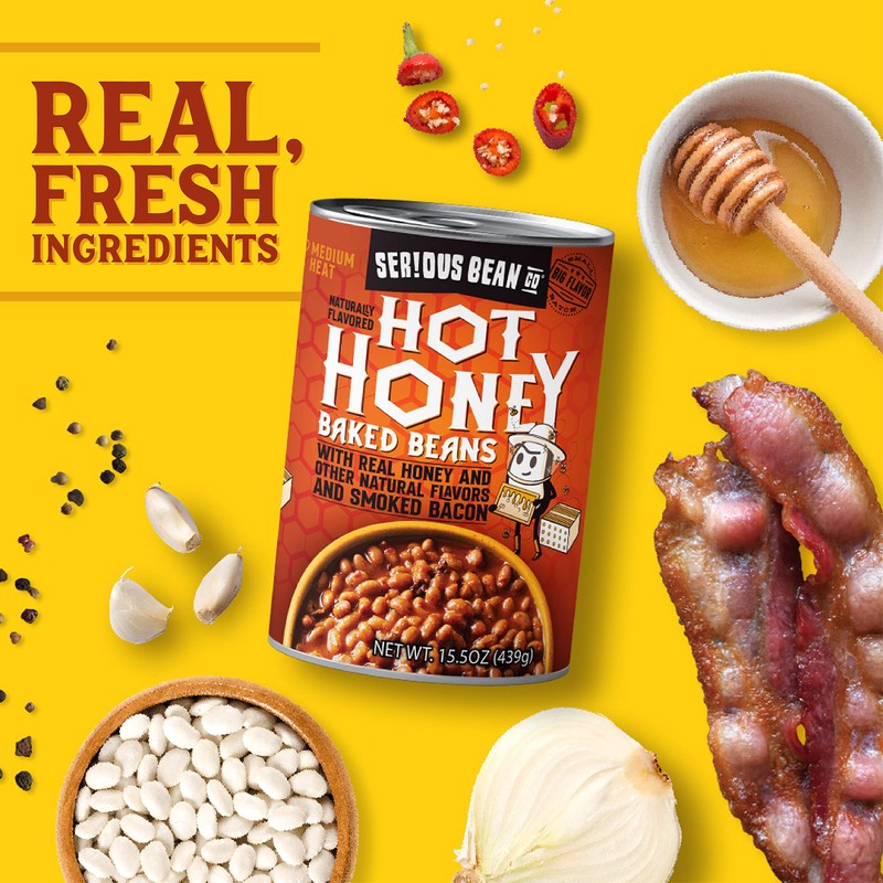 SERIOUS Bean Co Hot Honey Baked Beans with Real Honey