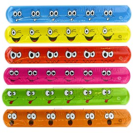 6x Klatscharmband Smiley Gesichter Schnapparmband Mitgebsel Kindergeburtstag