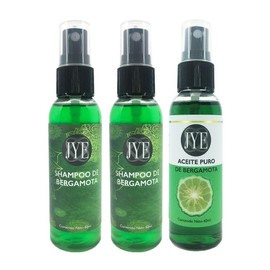 JYE Kit Bergamota! Auxiliar en el Crecimiento del Cabello, Barba o Bigote. Incluye Shampoo y Aceite Natural de Bergamota. Tratamiento anticaída