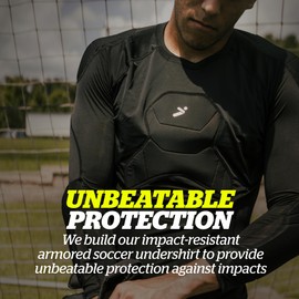 Storelli BodyShield Goalkeeper 3/4 Undershirt, Compression Shirt, Sports Accessories, Goalie Shirt, Turf Protection, Lightweight, UV Resistant, Sweat Wicking, Standard, Small Black