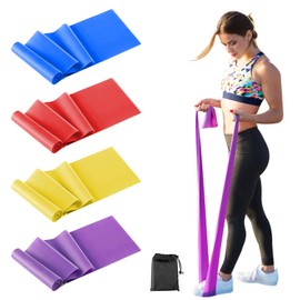 Cymbryxt 4 Pack Resistance Bands, 2M Exercise Band Resistance for Woman, Pull up Bands, Elastics Bands GYM, Fitness Stretchs Band, Physio Resistance Bands, Stretching Workout Training Band Flexibility