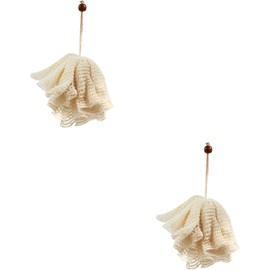 Esponja de Baño Beige de Malla FRCOLOR (Set de 2) para Exfoliación Corporal en Casa y Viajes