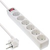 InLine® power strip, white, 6-fold, 6x Schuko, with power-switch, 5m