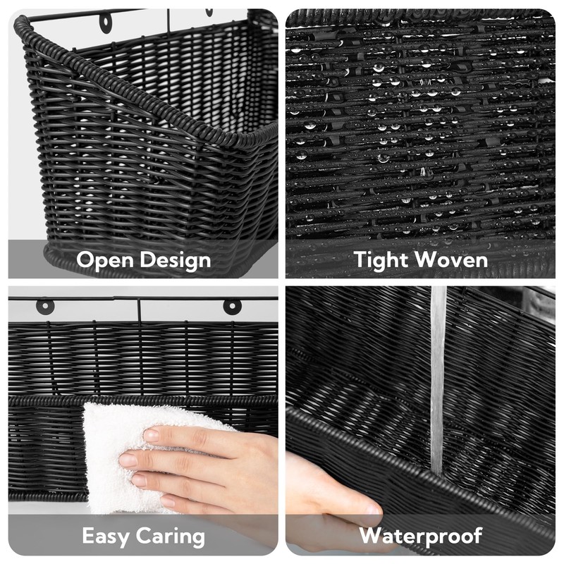 GRANNY SAYS Wicker Hanging Basket, 2 Pack Wall Basket for
