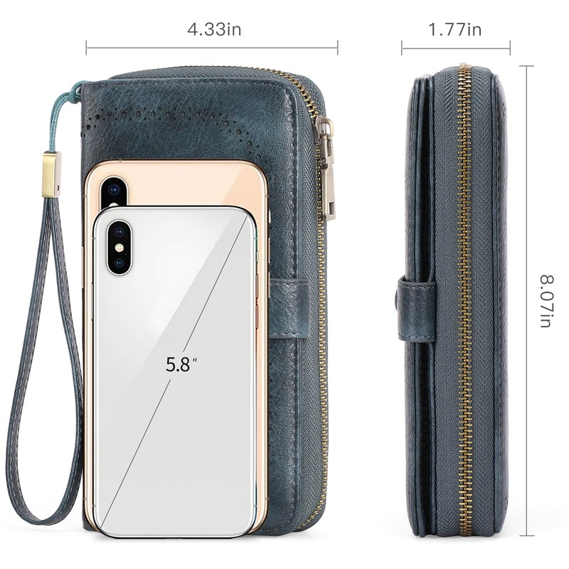 GAEKEAO Leather Credit Card Holder Wallet for Women RFID Blocking