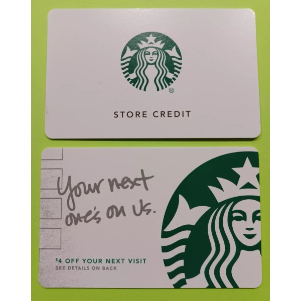 STARBUCKS CARDS 2017" YOUR NEXT ONE'S ON US & STORE