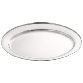 Genware NEV-1365 Oval Flat, Stainless Steel, 12"