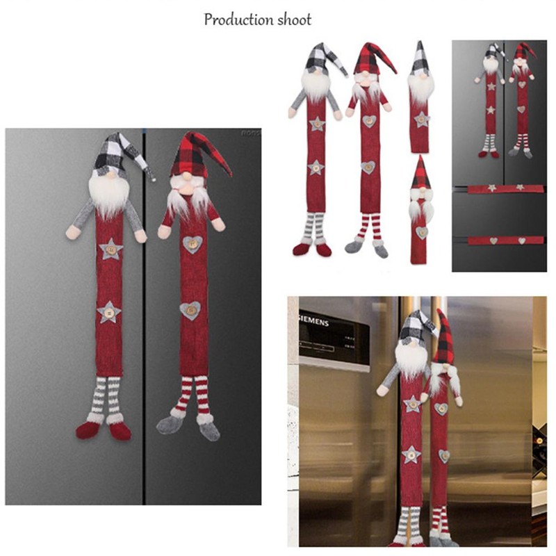 6 Pcs/Set Christmas Refrigerator Door Handle Covers Faceless Dwarf Antiskid