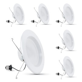 Feit Electric 5 Inch or 6 Inch LED Recessed Lighting Retrofit Downlights, 120 Watt Equivalent High Output, 2000 Lumen, 3000K Soft White, Dimmable, 6 Pack, LEDR56XHO/930CA/6