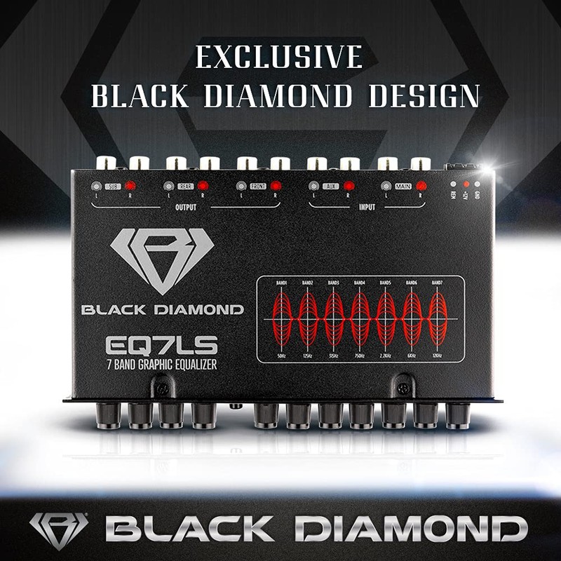 Black Diamond EQ7LS 7-Band Stereo Equalizer/Crossover Pre Amp Equalizer Car