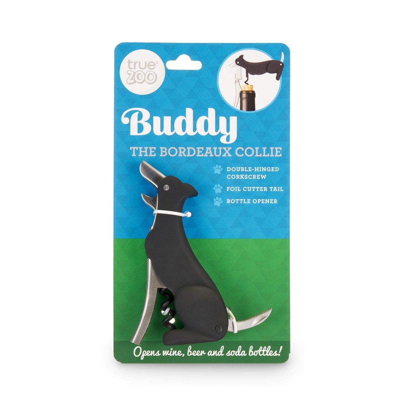 TrueZoo Buddy - Sacacorchos de doble bisagra, llave de vino,