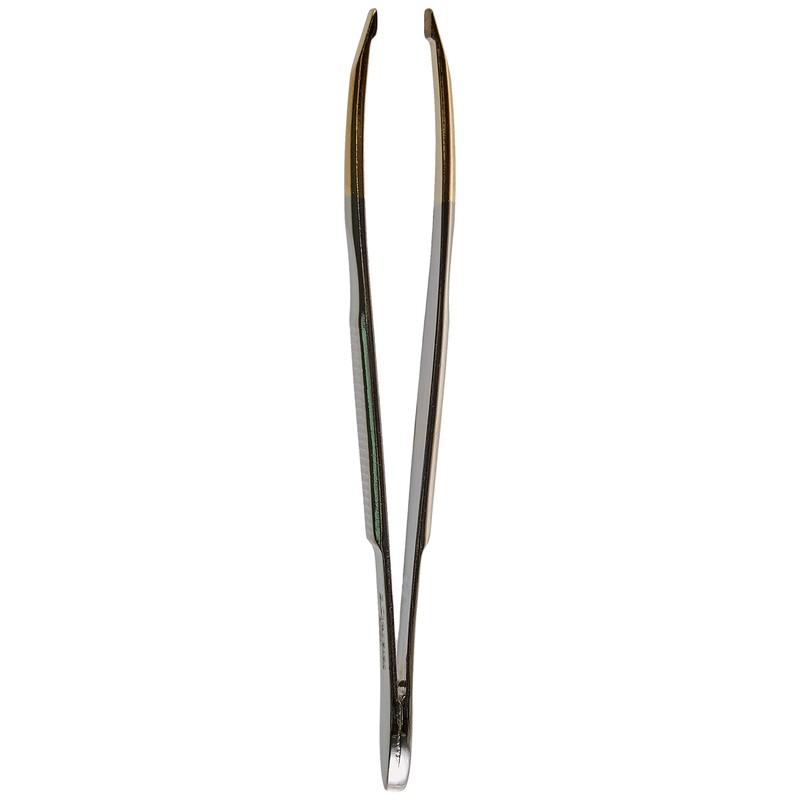 3 Claveles 12240 Tweezers Straight Tip Gold 8 cm