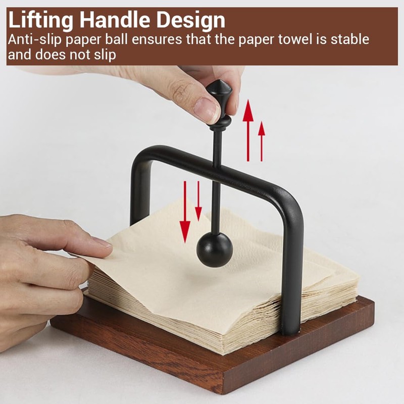 Wooden Napkin Holder, Flat Napkin Stand, Table Napkin Dispenser with