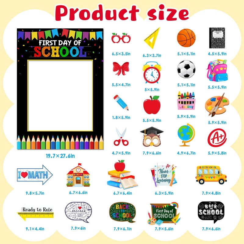 Back to School Photo Props, 27Pcs Back to School Decorations